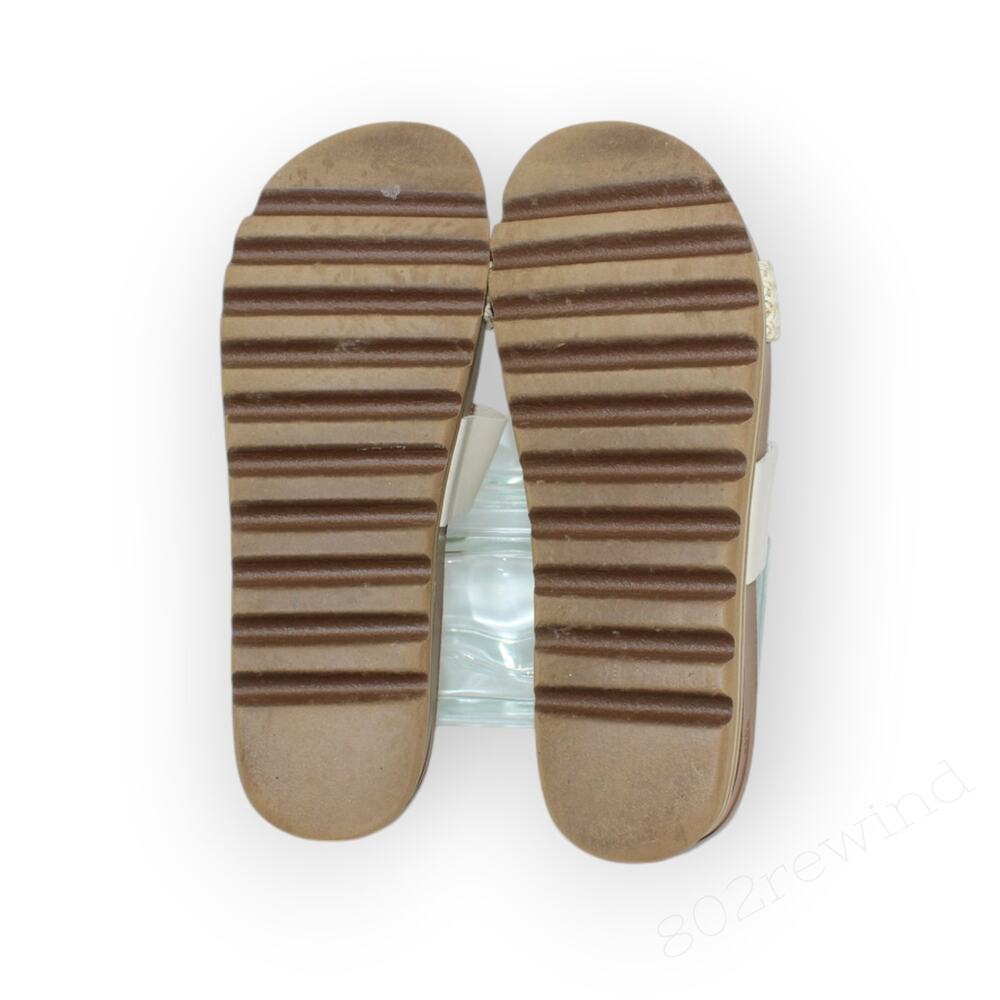 Reef Cushion Vista Hi Women 12 Arch Support Sandals Cream Cork Chunky Lug Vegan - Picture 9 of 15